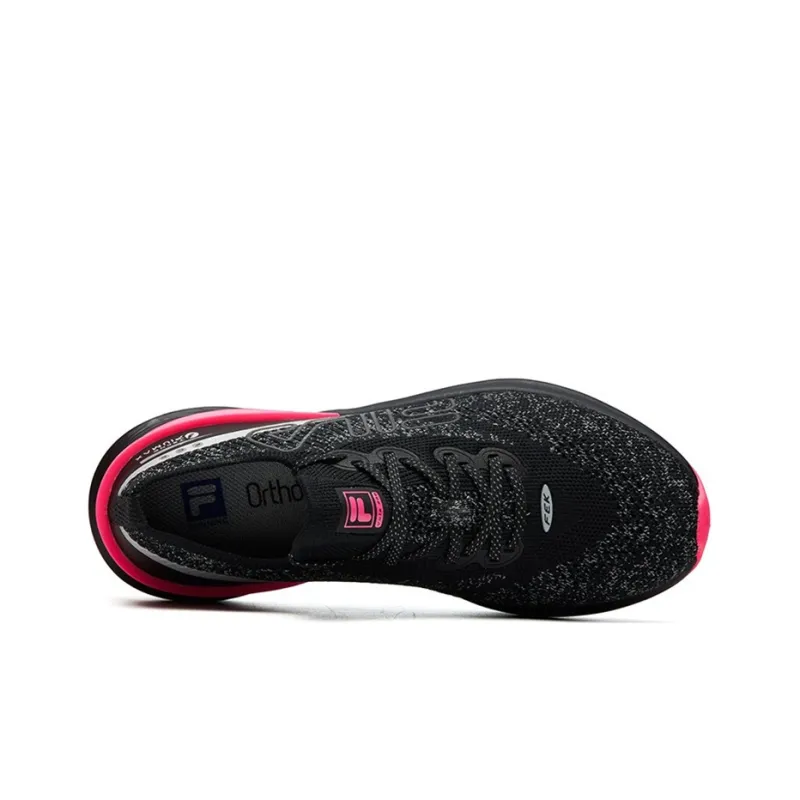 FILA Athletics Cushioning Anti-Slip Wear-Resistant Breathability Low-Top Marathon Running Shoes Women's Black Pink-4