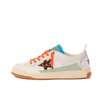 Golden Goose Yeah Lion Constellation Stars Stylish Skateboarding Shoes Men's White Orange