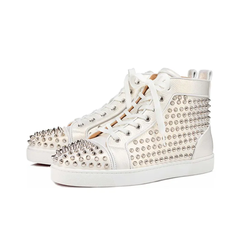 CL LUBOTING High Top Stylish Skateboarding Shoes Men's White-2