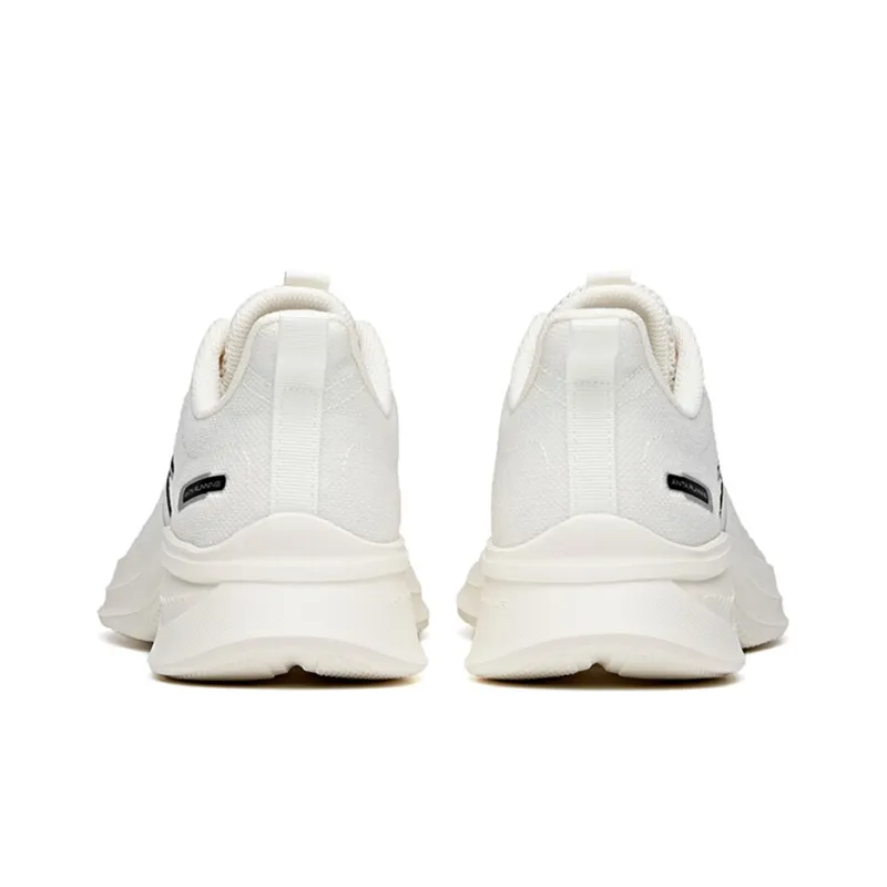 Anta Cushioned Slip Resistant Low Top Running Shoes Men's Ivory White-3