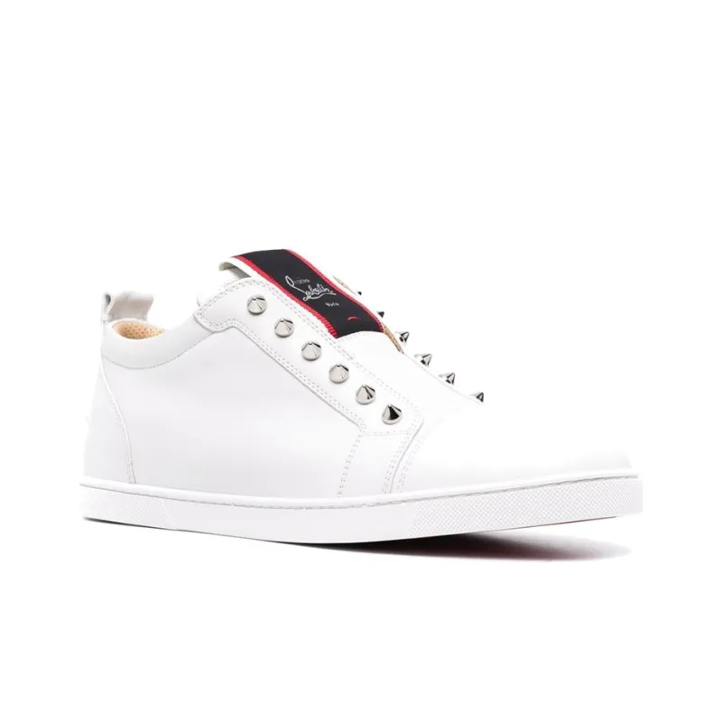 Christian Louboutin Studded Slip-on Leather Sneakers-2