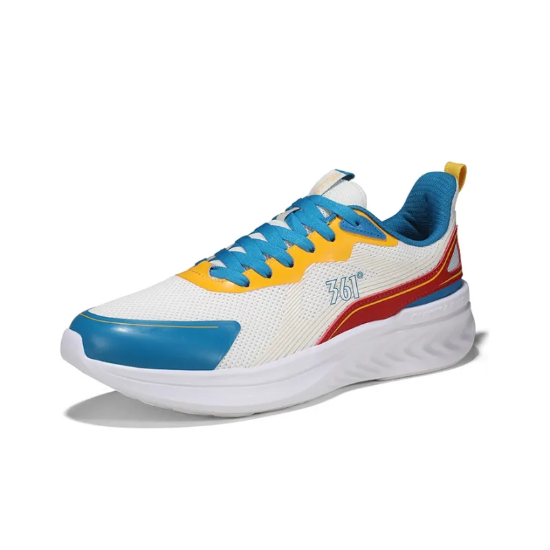 361° Shock Absorbing, Non Slip, Wear Resistant, Breathable And Lightweight Low Top Running Shoes Men's White Blue Red-1