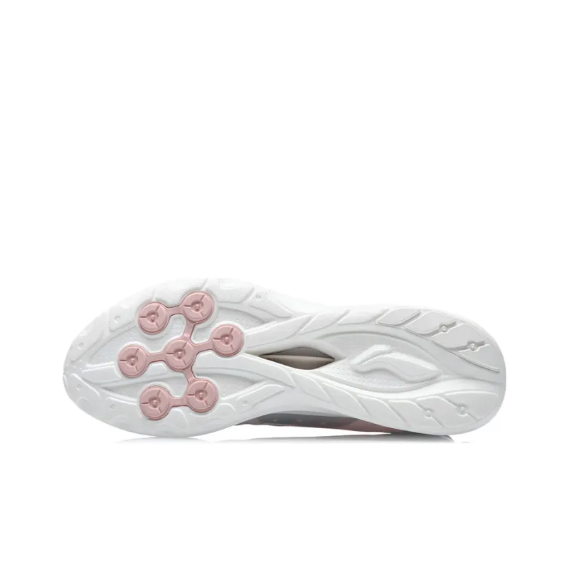 LiNing Qingyi Anti Slip Wear Resistant Low Top Running Shoes Women's Pink Gray-4