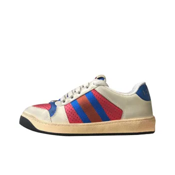 GUCCI Screener Low Top Stylish Skateboarding Shoes Women's Red Blue