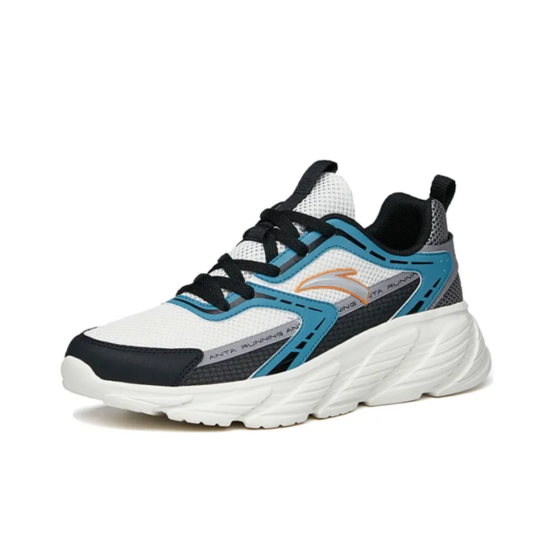 Anta Running Collection Slip Resistant Low Top Running Shoes Men's White Blue Black-1