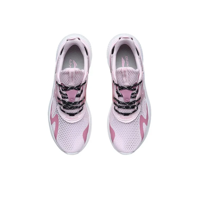 LiNing Liuyun Anti Slip Wear Resistant Low Top Running Shoes Women's White Pink-3