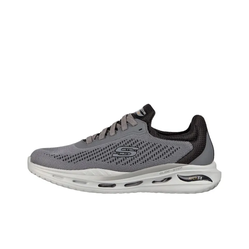 Skechers Cushioning Breathable Wear Resistant Slip Resistant Low Top Running Shoes Men's Gray-0