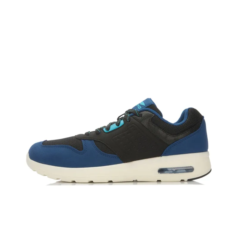 LiNing Cushioning Wear-Resistant Low-Top Running Shoes Unisex Blue Black-0