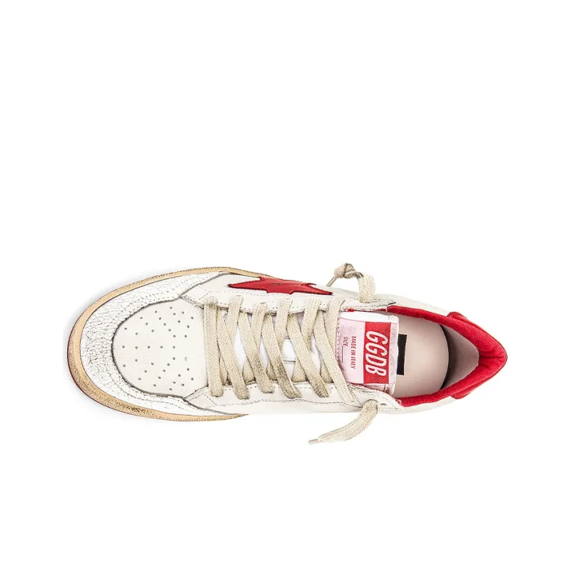 Golden Goose Ball Star Low Top Stylish Skateboarding Shoes Women's White Distressed Style-4