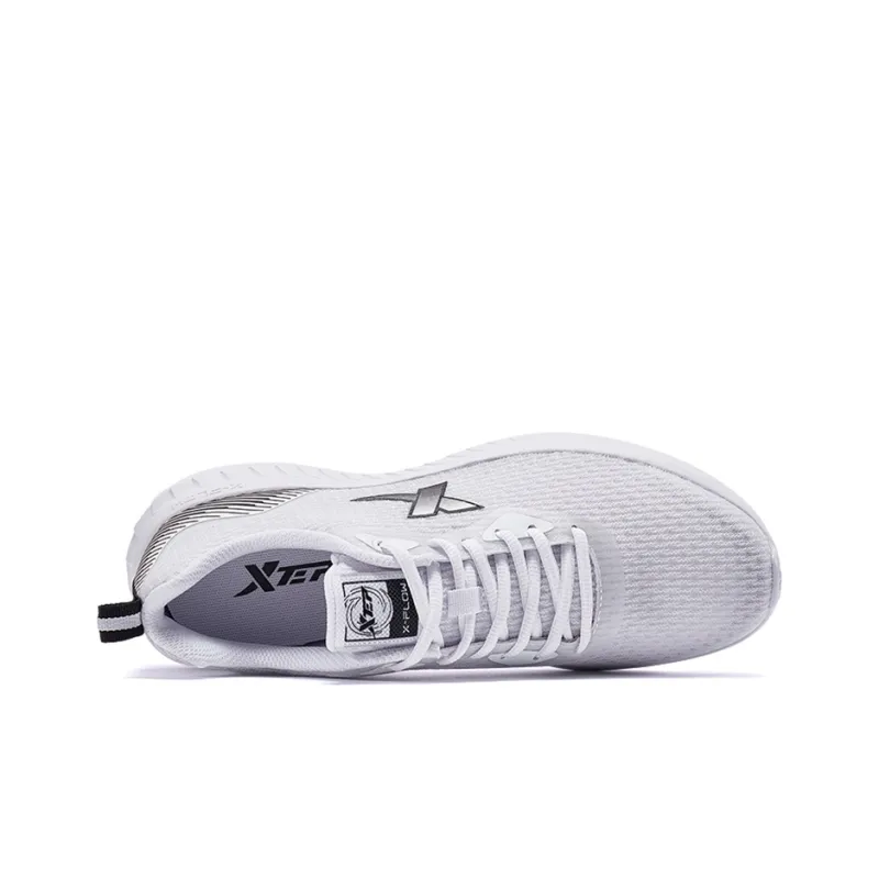XTEP Cushioned Slip-Resistant Breathable Low-Top Running Shoes Men's White Black-2