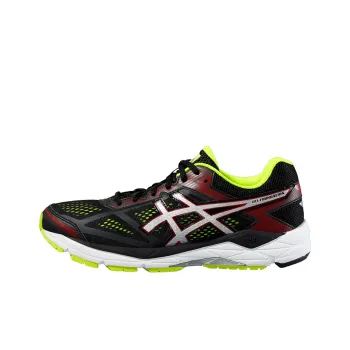 Asics Gel-Foundation 12 Wear-Resistant Low-Top Running Shoes Men's Black Red Green 2E-Width