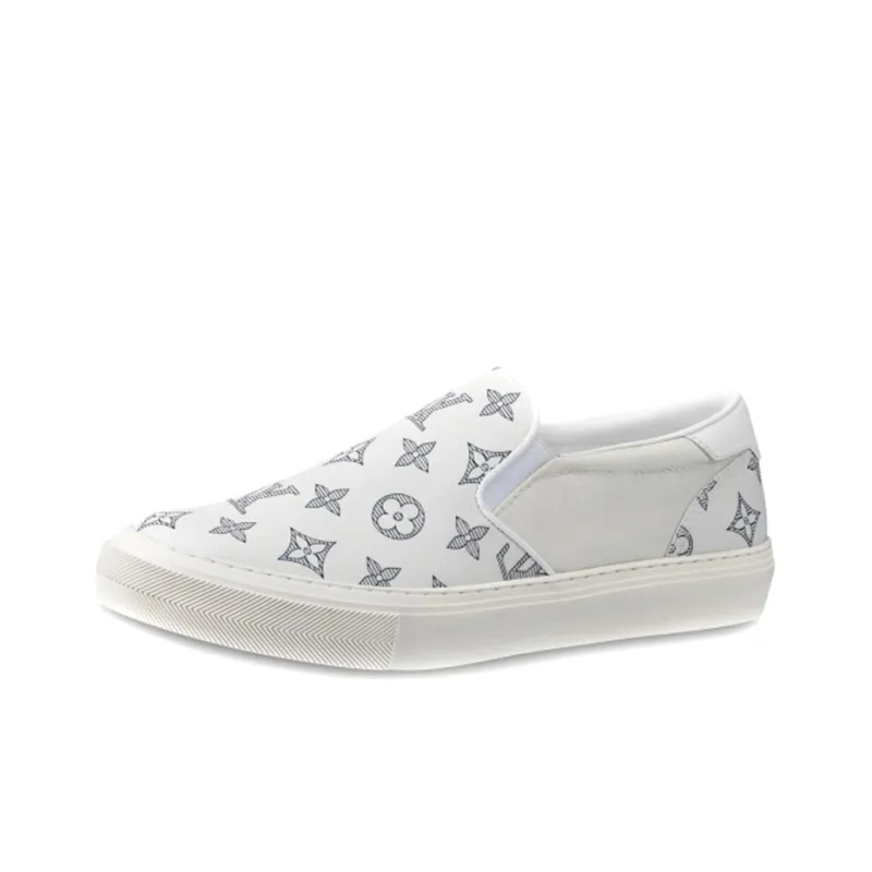 LOUIS VUITTON Trocadero Low-Top Stylish Skateboarding Shoes Men's White-0