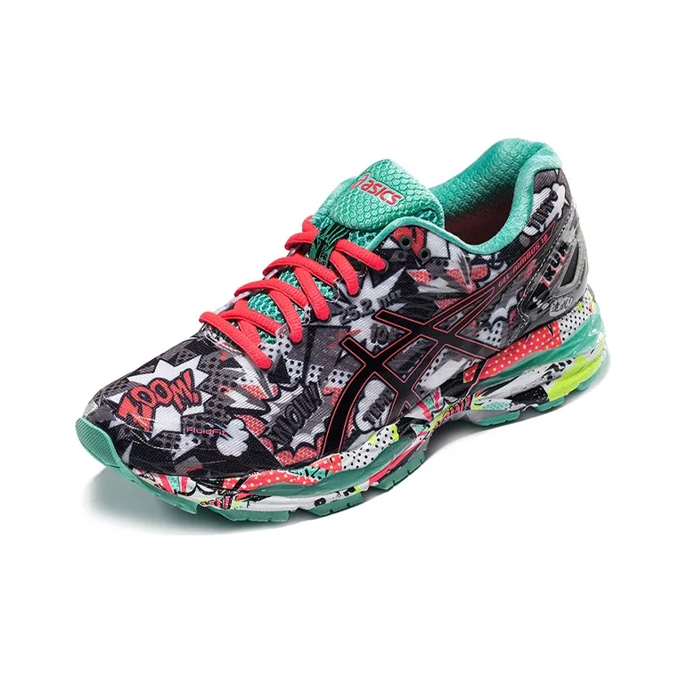 Asics GEL-Nimbus 18 Low-Top Running Shoes Women's Gray Red Green-1