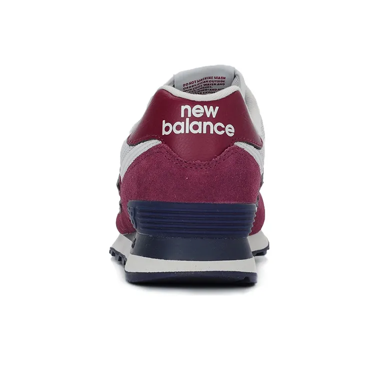 New Balance 574 Shoes Wine Red/White-3