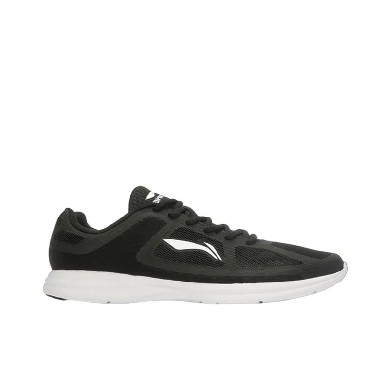LiNing Anti-Slip Wear-Resistant Low-Top Running Shoes Men's Black White-1