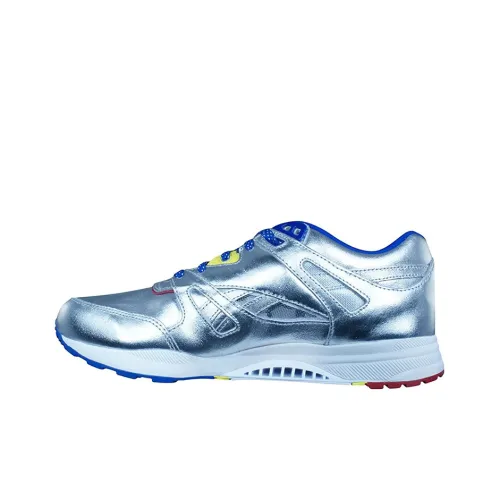 Reebok Cushioning Anti Slip And Wear Resistant Low Top Running Shoes Men's Silver Blue Red