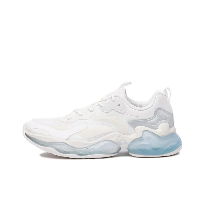 Anta Cushioning Anti-Slip Wear-Resistant Breathability Low-Top Running Shoes Women's White Blue-0