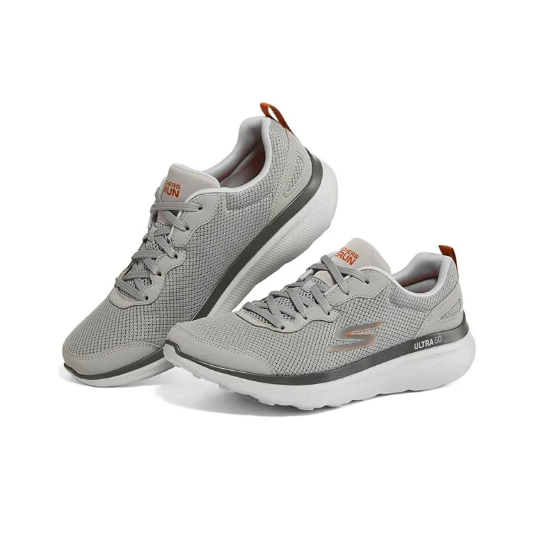Skechers Go Run Motion Cushioning Anti-Slip And Wear-Resistant Low-Top Running Shoes Men's Gray Orange-2
