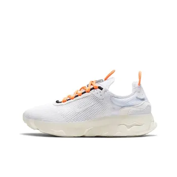 Nike React Live Anti-Slip And Wear-Resistant Breathable Low-Top Running Shoes GS White Orange