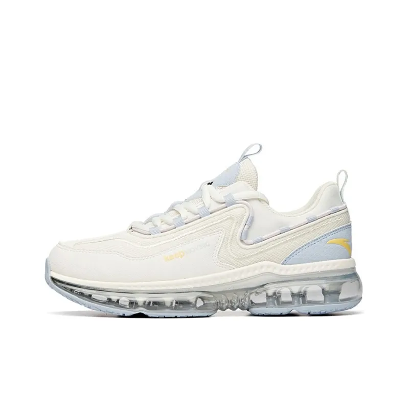 Anta Running Collection Cushioning Anti Slip Wear Resistant Breathability Low Top Running Shoes Women's White Blue-0