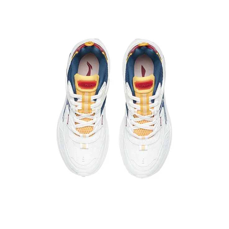 LiNing Shock Absorbers Low Top Running Shoes Men's White Blue-3
