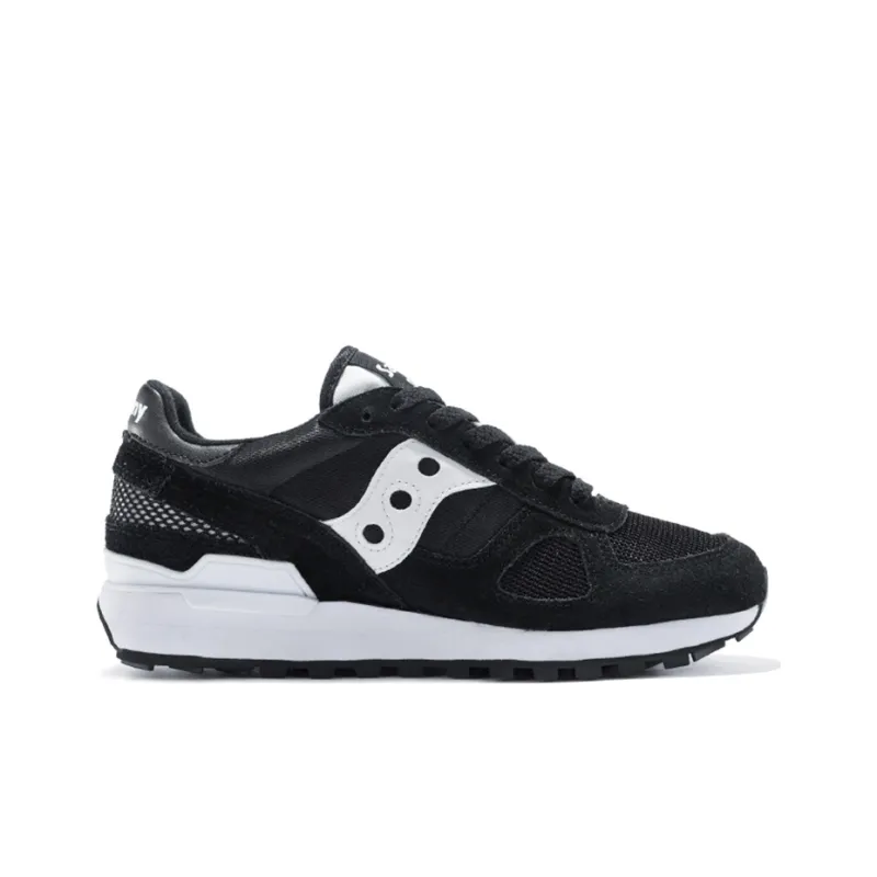 Saucony Shadow Original Cushioning Anti-Slip Wear-Resistant Breathability Low-Top Running Shoes Women's Black White-1