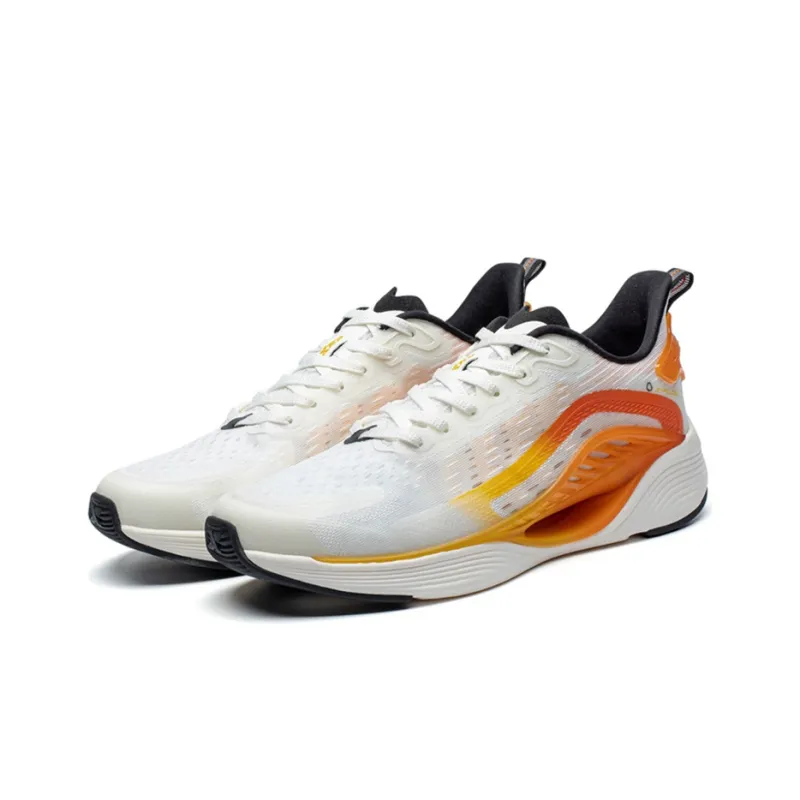 XTEP Qing Feng 5.0 Running Shoes Men Low Top Sail White/Tropical Yellow/Orange Sauce-2