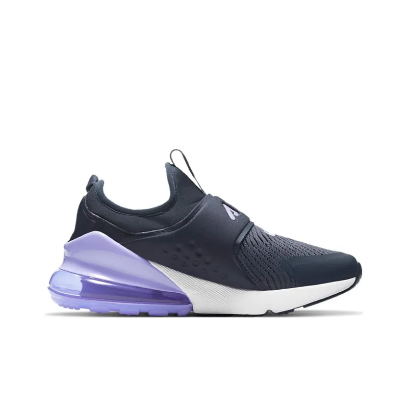 Nike Air Max 270 Non-slip Wear-resistant Shock Absorption Low-Top Running Shoes GS Dark Blue Purple-1