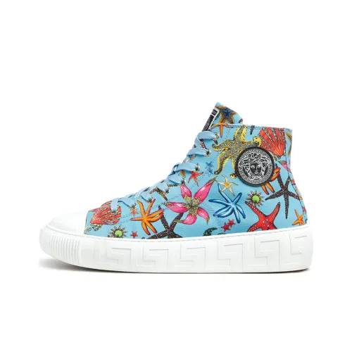 VERSACE Stylish Skateboarding Shoes Men's Blue