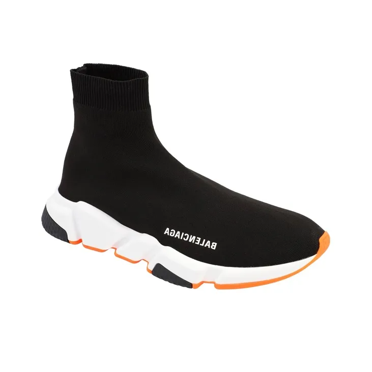 Balenciaga Speed Trainer Black Fluo Orange Sole-3