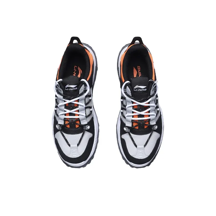 LiNing Broken Mountain Warm Low-Top Running Shoes Unisex Black Gray Orange-3