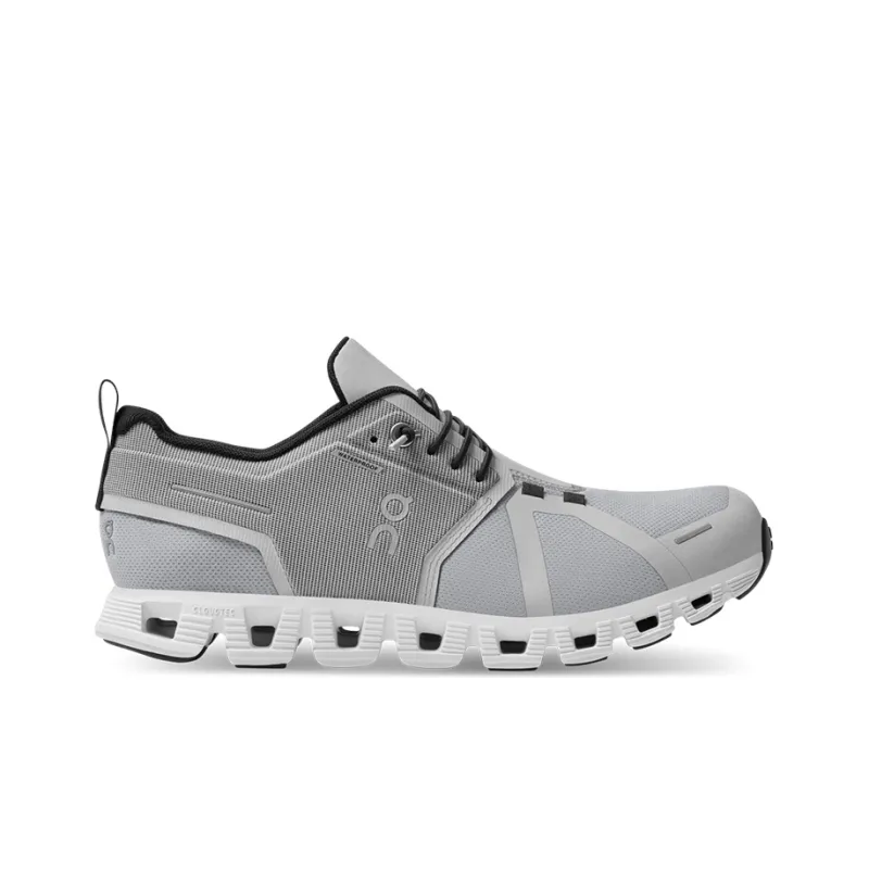 On Running Cloud 5 Waterproof Glacier Grey White Women's-1