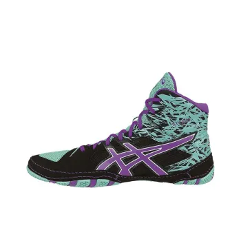 Asics Anti-Slip And Wear-Resistant Breathable High-Top Running Shoes Men's Black Green