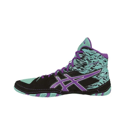 Asics Anti-Slip And Wear-Resistant Breathable High-Top Running Shoes Men's Black Green