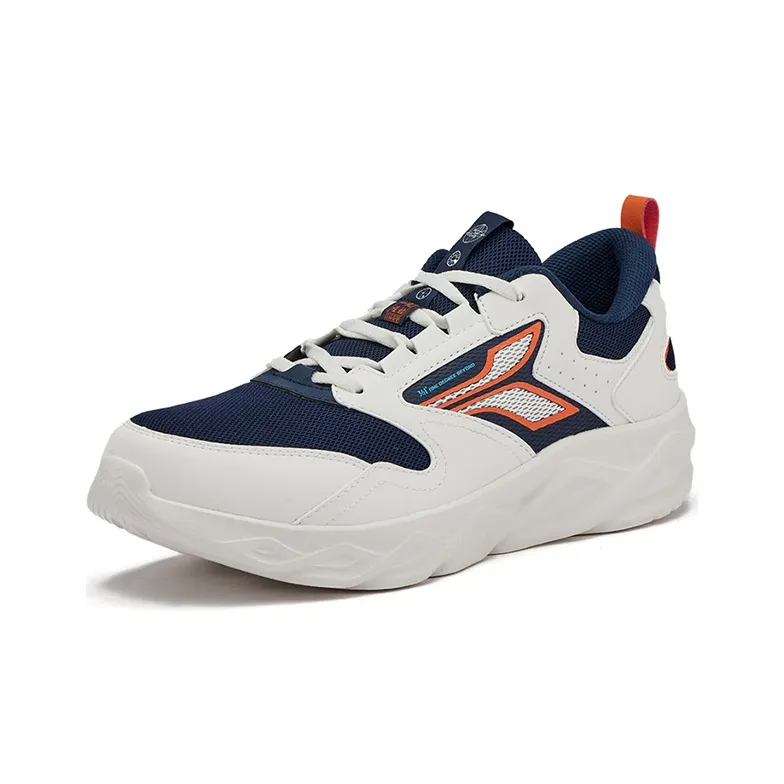 361° Non slip Lightweight Low Top Running Shoes Men's White Blue-1