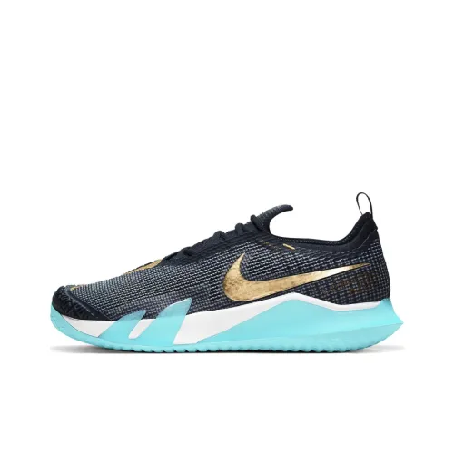 Nike React Vapor Tennis Shoes Men Low-Top Black/Blue/Gold