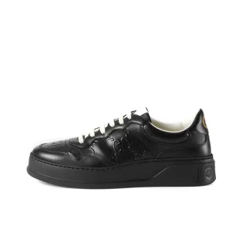 GUCCI Gg Embossed Black Leather
