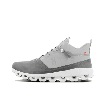 On Cloud Hi Running Shoes Men Low Top Gray White