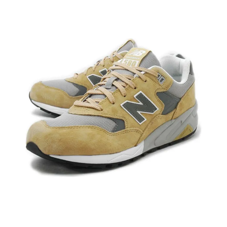 New Balance NB 580 Wear Resistant Low Top Casual Running Shoes Unisex Yellow Gray-1