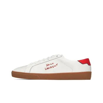 SAINT LAURENT SL/06 Court Stylish Skateboarding Shoes Women's White Red