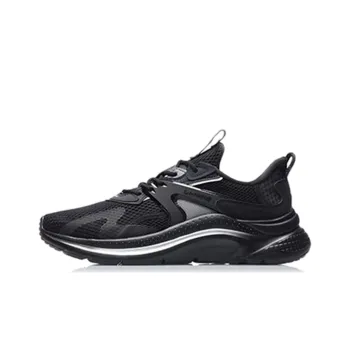 LiNing Liuyun Anti Slip And Wear Resistant Lightweight Low Top Running Shoes Men's Pure Black