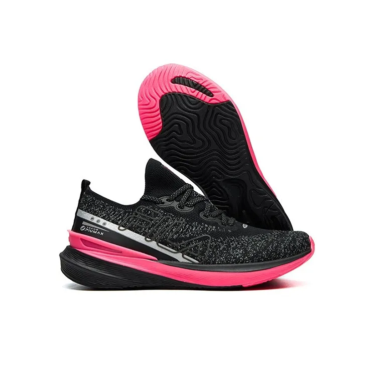 FILA Athletics Cushioning Anti-Slip Wear-Resistant Breathability Low-Top Marathon Running Shoes Women's Black Pink-6