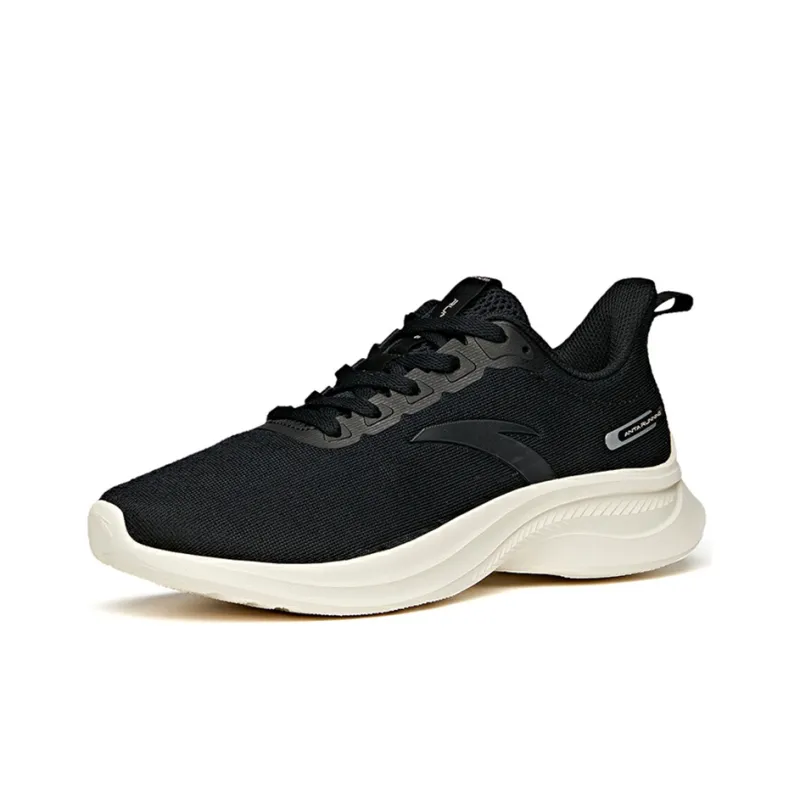 Anta Hydrogen Run Cushioning, Slip Resistant, And Abrasion Resistant Low Top Running Shoes Women's Black White-1