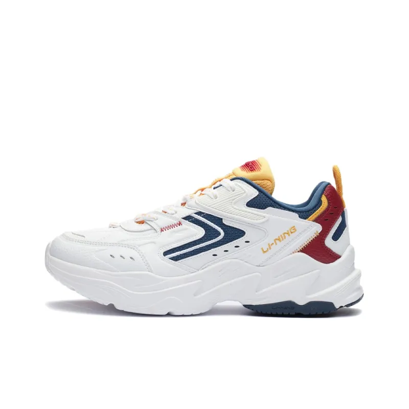 LiNing Shock Absorbers Low Top Running Shoes Men's White Blue-0