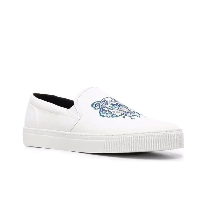 KENZO Takumi Kato Tiger Low Top Stylish Skateboarding Shoes Men's White-2