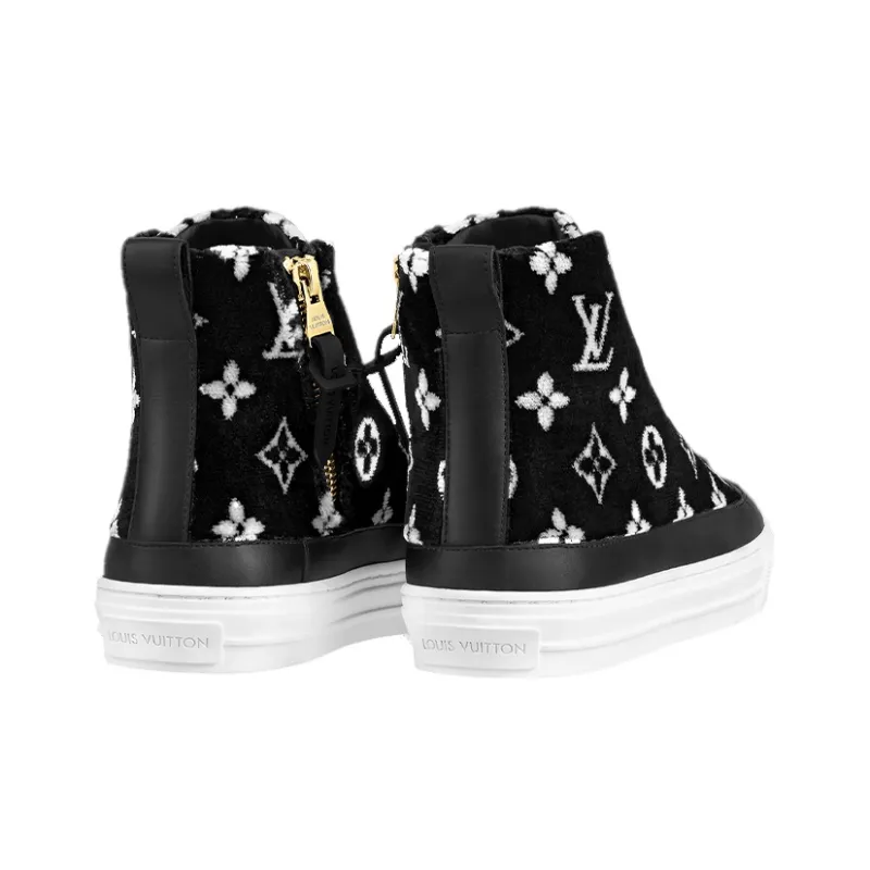 LOUIS VUITTON Stellar Ankle Sneakers 'Black White Monogram' Women's-3