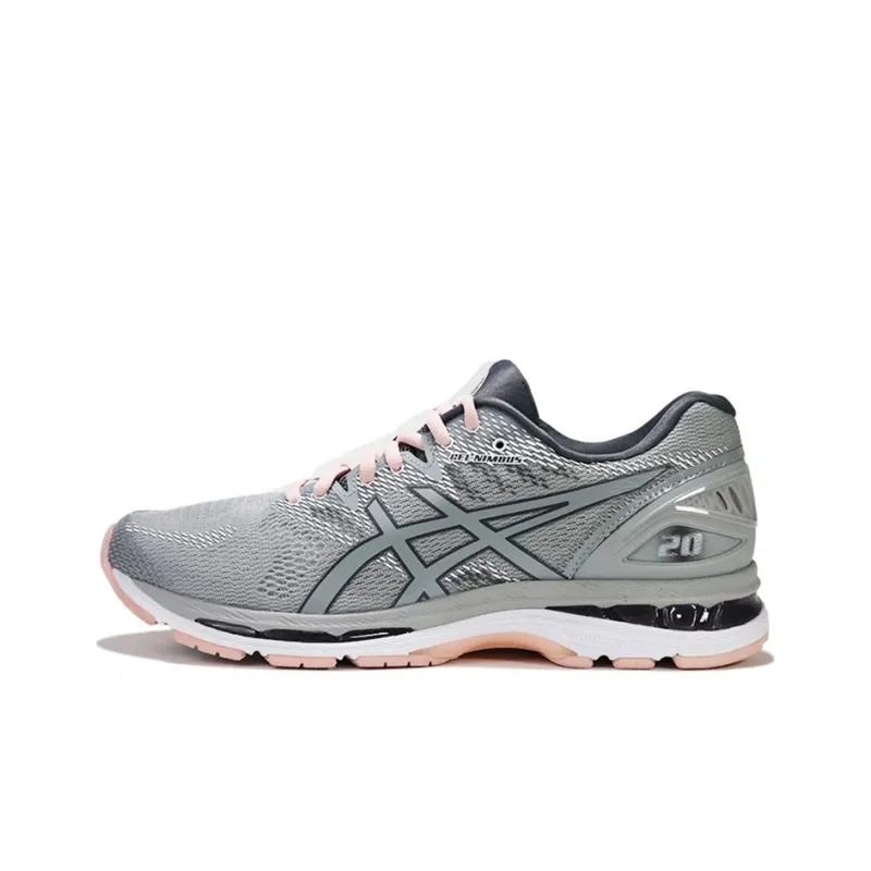 Asics GEL-Nimbus 20 Wear-Resistant Low-Top Running Shoes Unisex Gray Pink-0