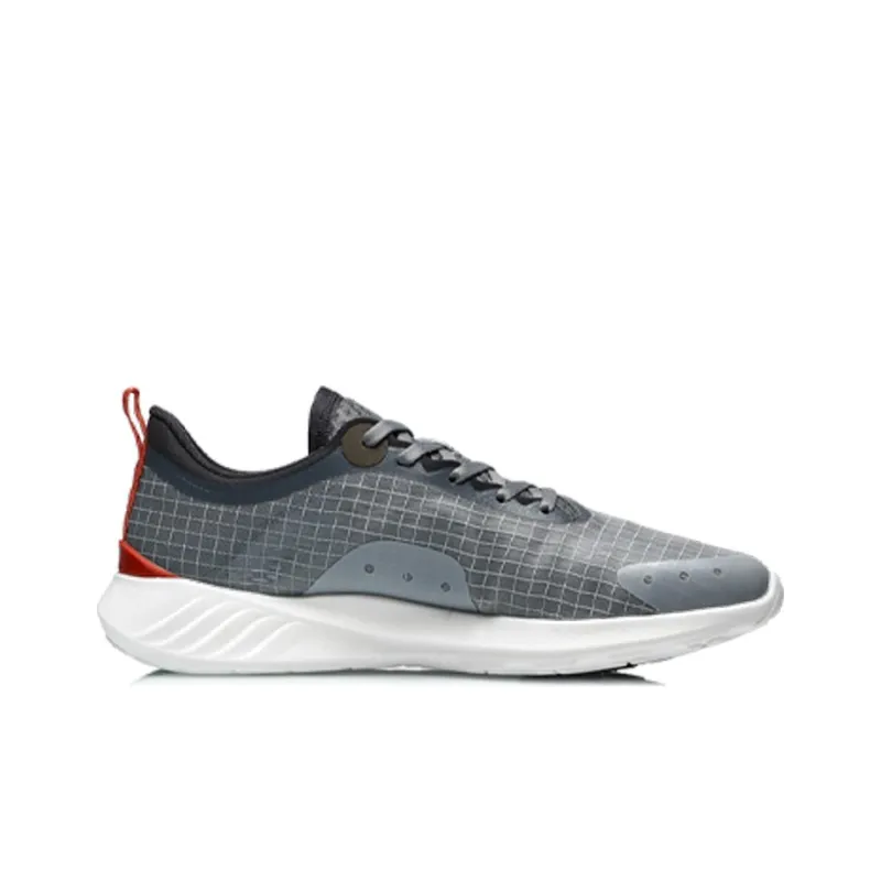 LiNing Effortless Cushioned Anti Slip And Wear Resistant Lightweight Low Top Running Shoes Men's Stone Gray-1