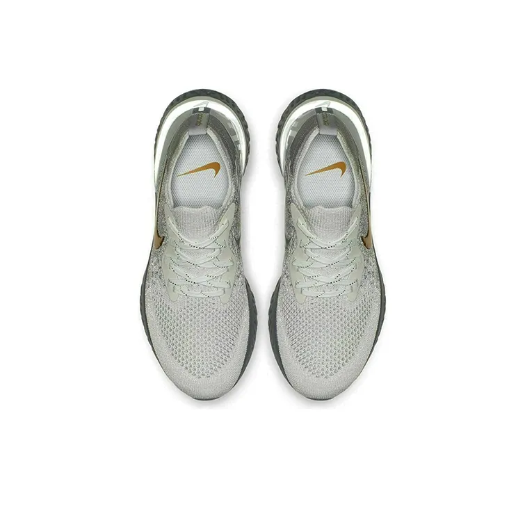 Nike Epic React Flyknit Vast Grey Metallic Gold Women's-3