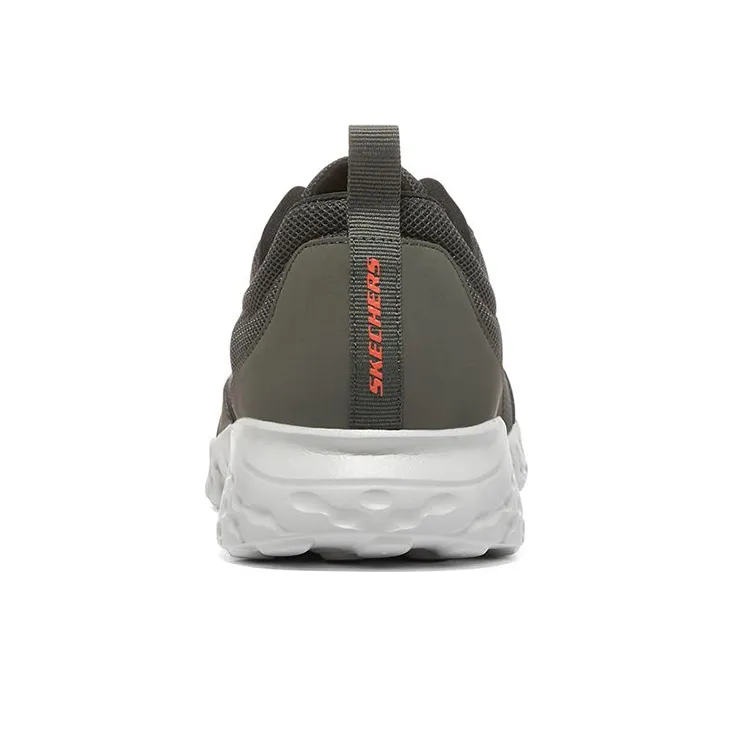 Skechers Cushioning Anti Slip Wear Resistant Breathability Low Top Running Shoes Men's Charcoal Gray-3